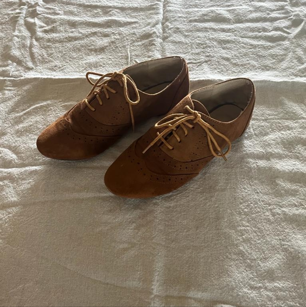 Ollio Suede Brown Oxfords